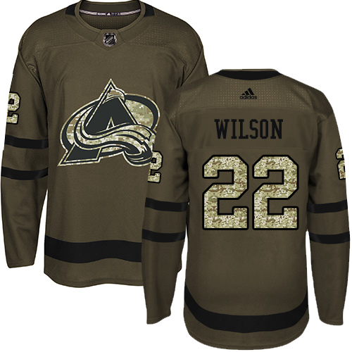 Herren Colorado Avalanche Eishockey Trikot Colin Wilson #22 Authentic Grün Salute to Service